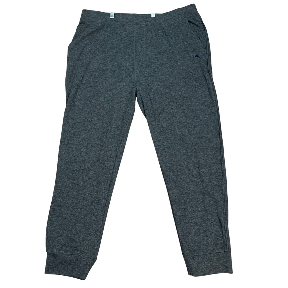 Tommy Bahama Pants Men XL Gray Heathered Jogger Elastic Waist Performance Marlin